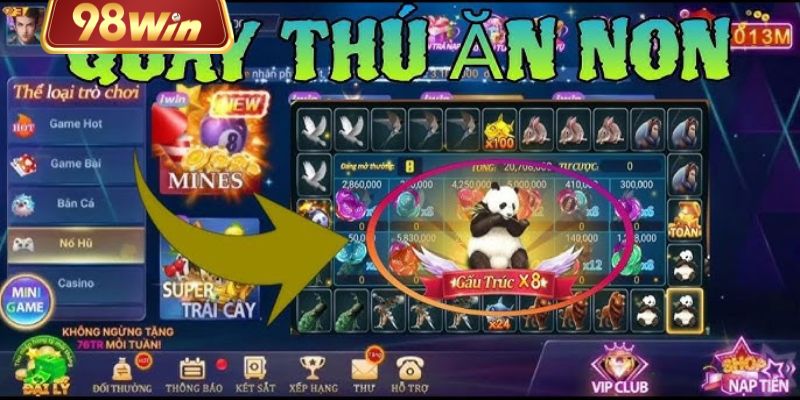 Quay Thú 98Win – Game Slot Cực Hấp Dẫn Không Nên Bỏ Lỡ 2 Điểm nổi bật tại sảnh game quay thú